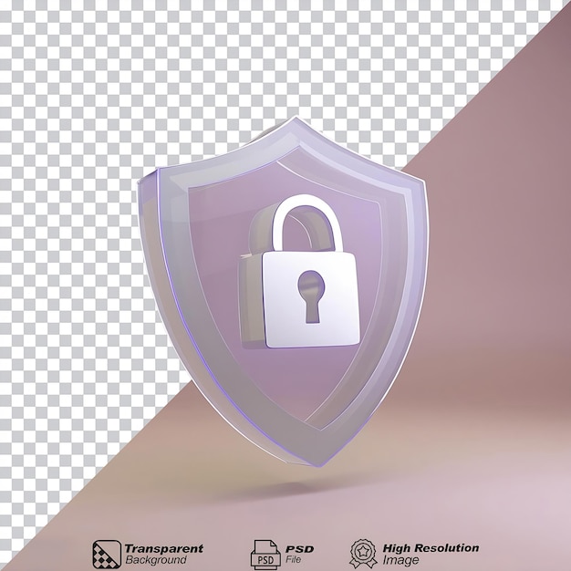 Glass Lock Shield Icon isolated on transparent background