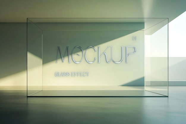 Glass logo effect mockup