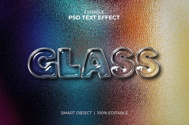 Glass logo mockup 3d editable text effect mockup premium PSD