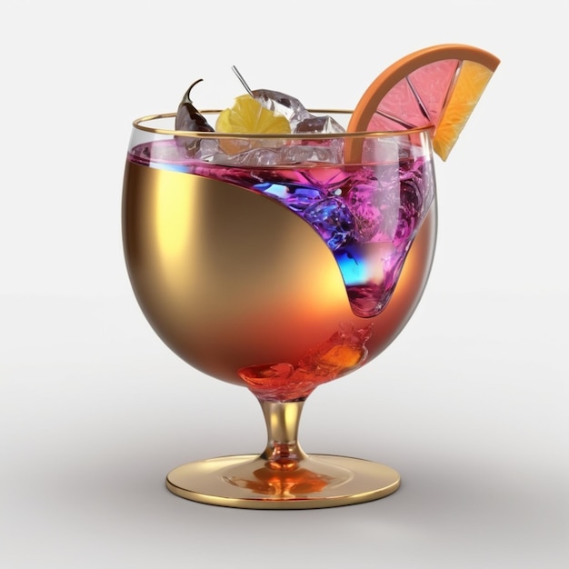 PSD a glass of martini with a butterfly on the bottom