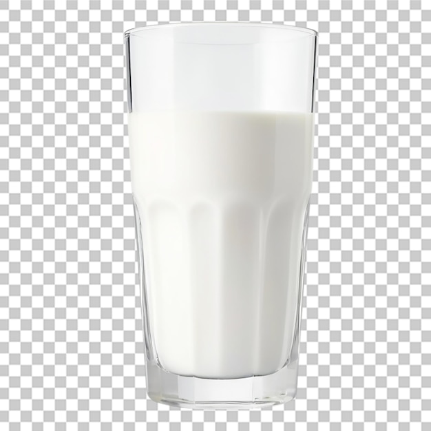 A glass of milk on a transparent background