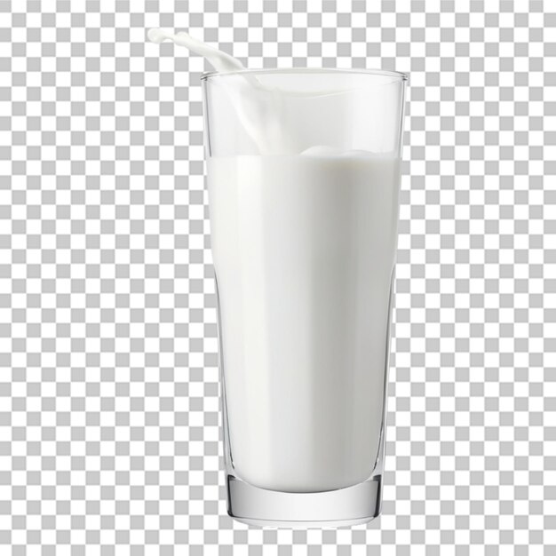 A glass of milk on a transparent background