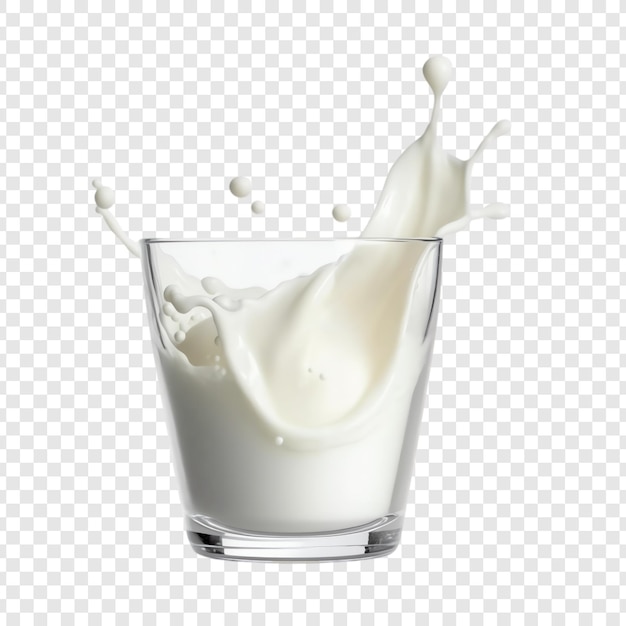 PSD a glass of milk with milk being poured into it