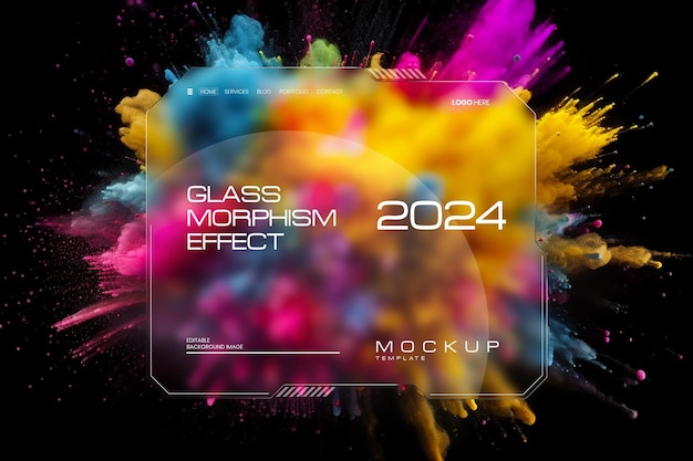 Glass morphism photo effect template