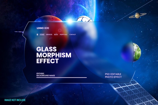 Glass morphism photo effect template