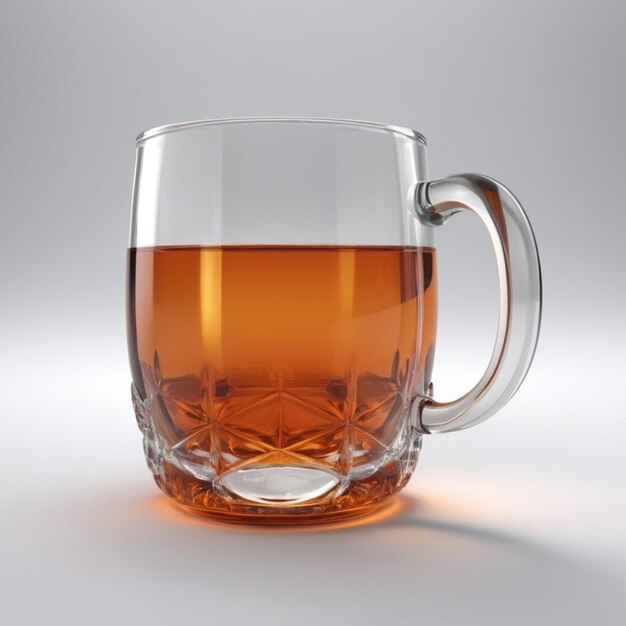 a glass mug with a pattern of light on it