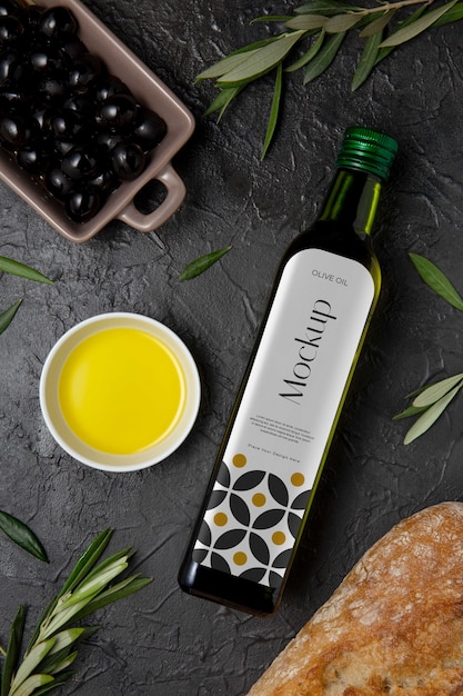 Glass olive oil bottle mock-up