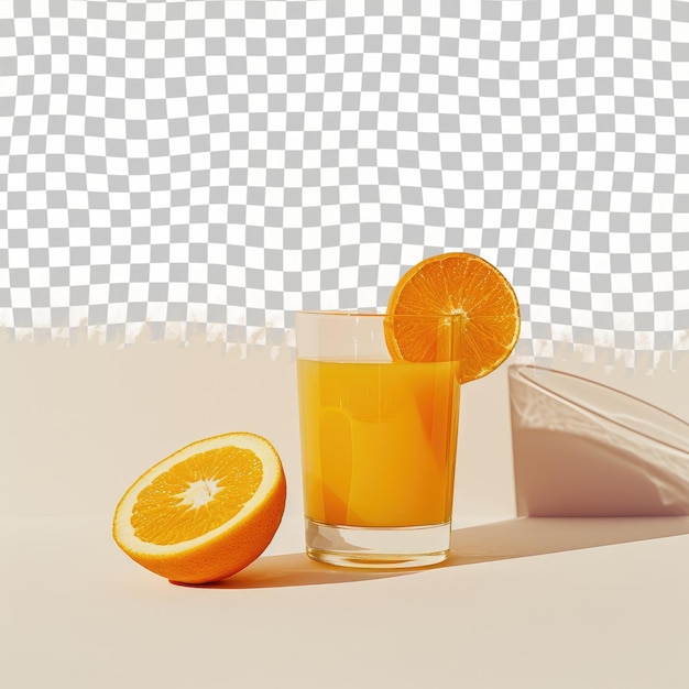 PSD a glass of orange juice next to a half full glass of orange juice