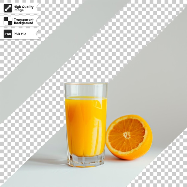 PSD a glass of orange juice is next to a half full glass