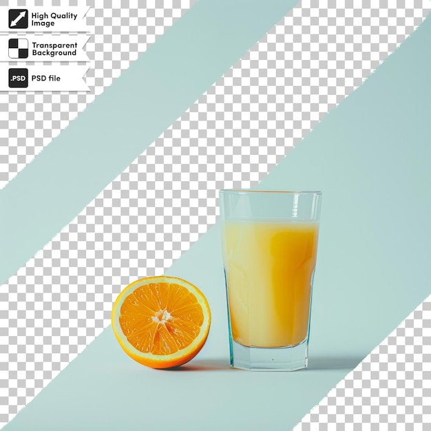 PSD a glass of orange juice is next to a half full glass