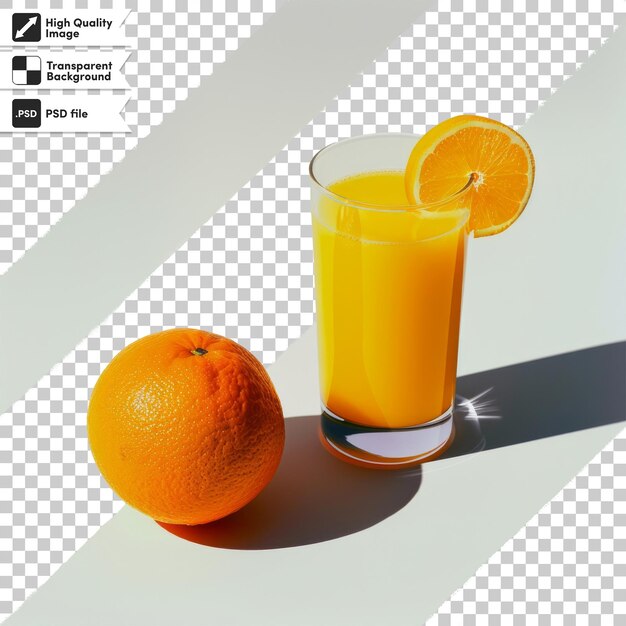 PSD a glass of orange juice is on a white background