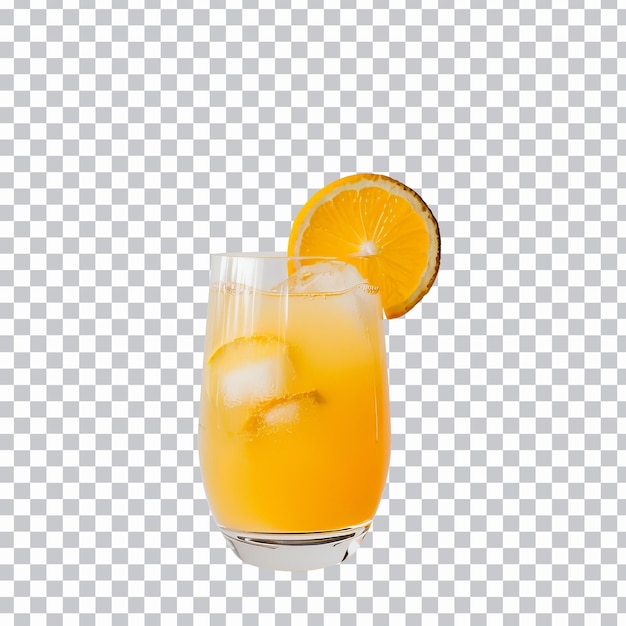 PSD a glass of orange juice with a slice of orange on it