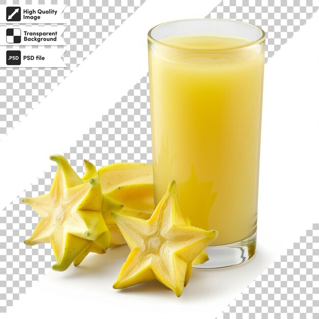 a glass of orange juice with star shaped stars on it