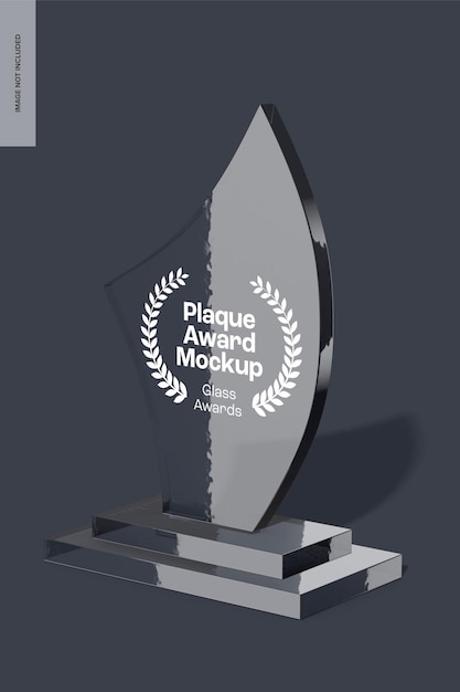 Glass Plaque Award Mockup, Right View