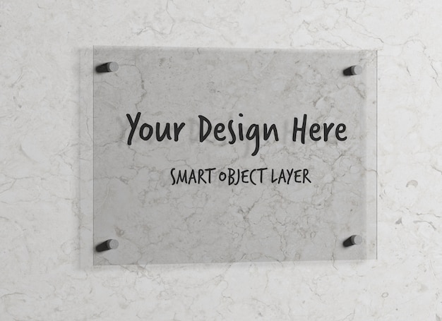 Glass plate for logo mock up