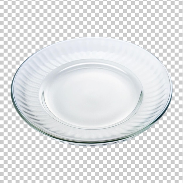 PSD a glass plate with a tan rim on transparent background