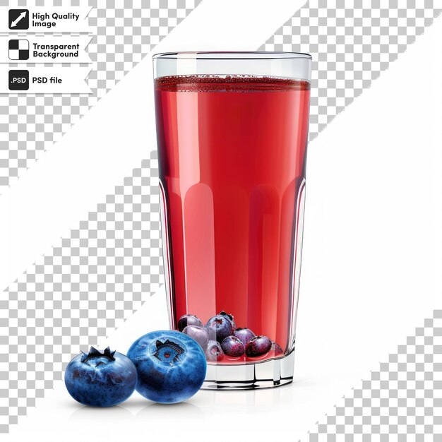 PSD a glass of red liquid with blueberries and blueberries