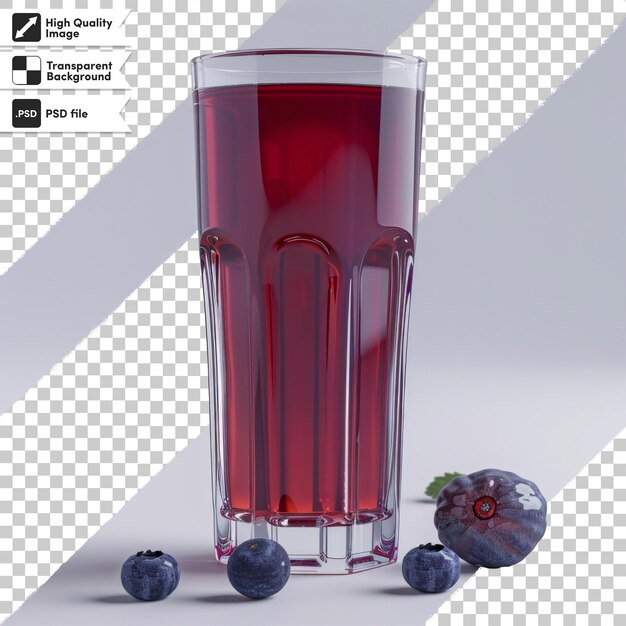 PSD a glass of red liquid with a blueberries on it