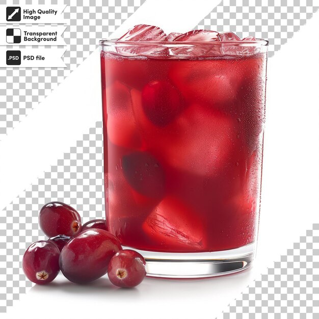 PSD a glass of red liquid with a picture of grapes on it