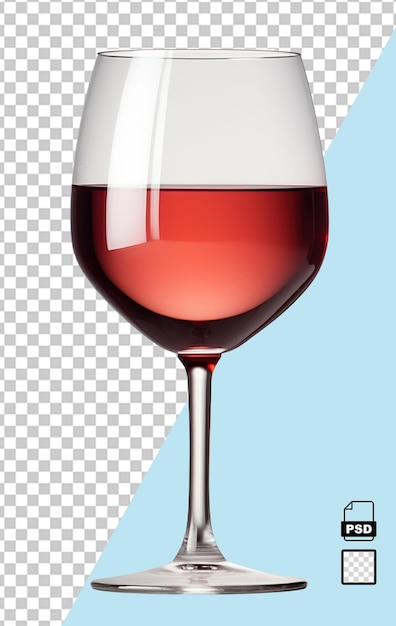 A glass of red wine isolated on white or transparent background AI Generated image