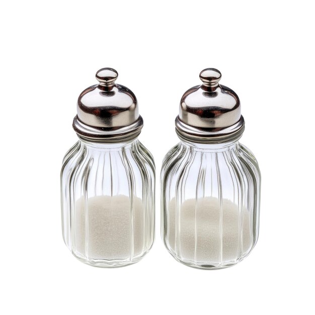 PSD glass salt and pepper shakers