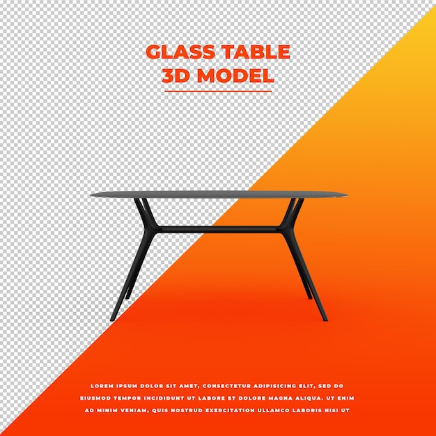 PSD glass table 3d isolated model