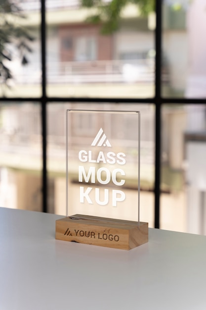 Glass table tent mockup design