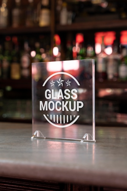 Glass table tent mockup design