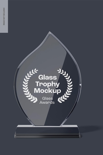 Glass Trophy Mockup, Front View