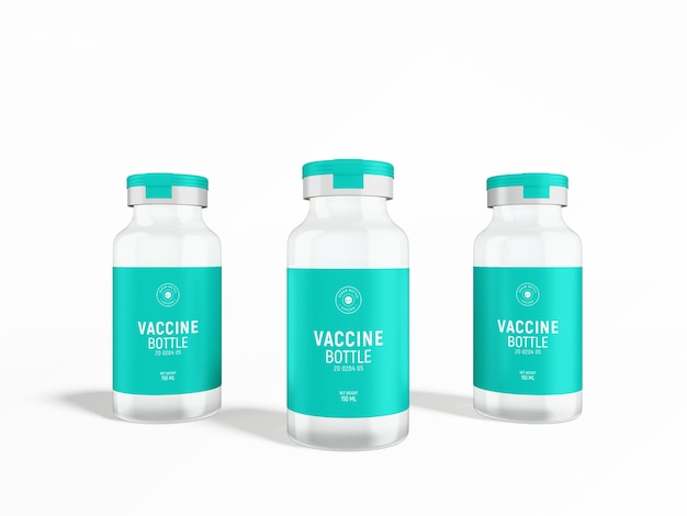 Glass Vaccine Vial Packaging Mockup