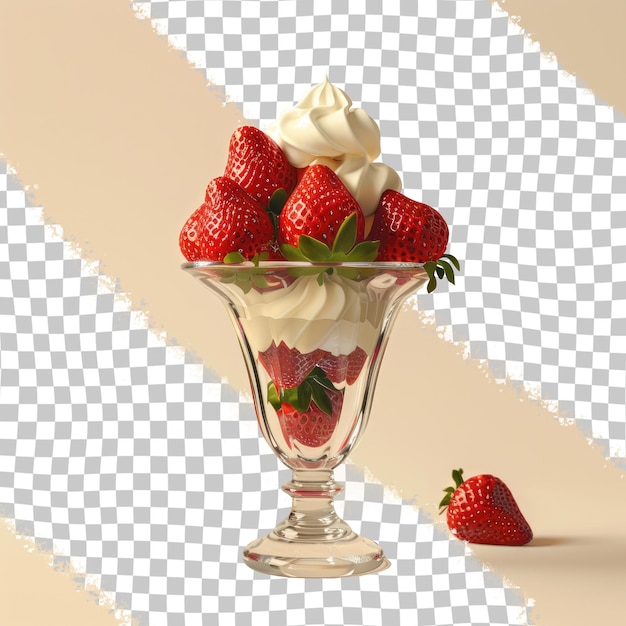 a glass vase with strawberries and a picture of a strawberry