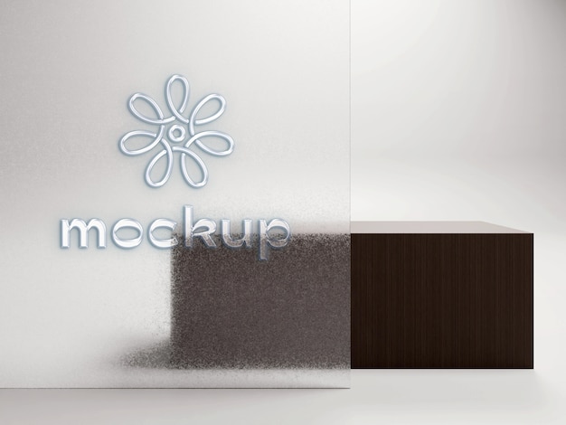 Glass wall logo mockup