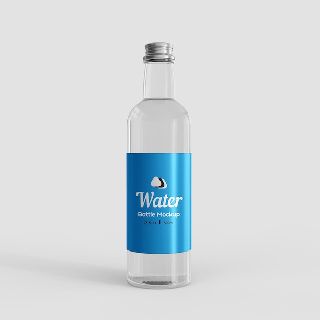 Glass water bottle mockup