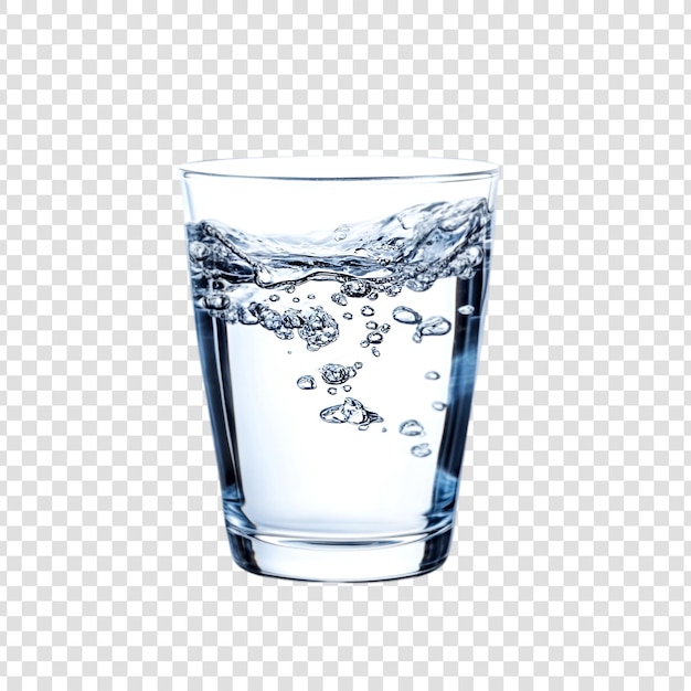 PSD a glass of water with bubbles in it on a transparent background