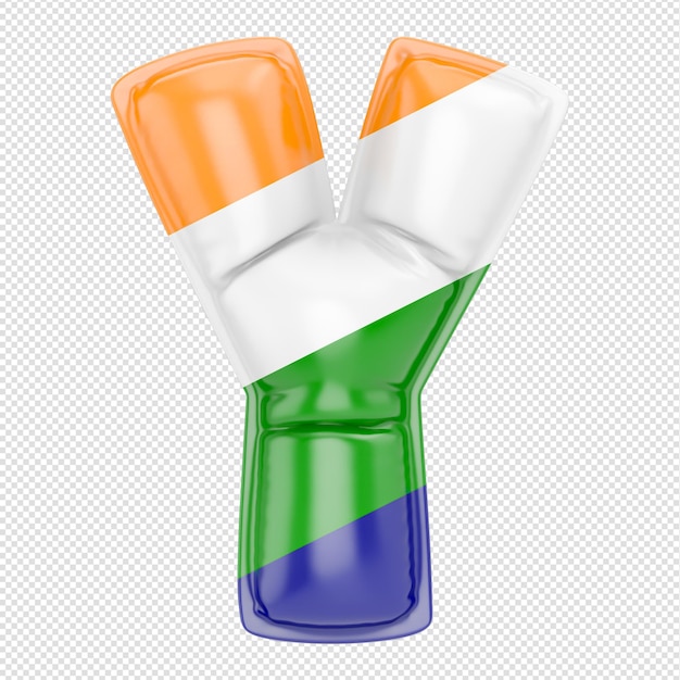 A glass with the national colors of the flag.