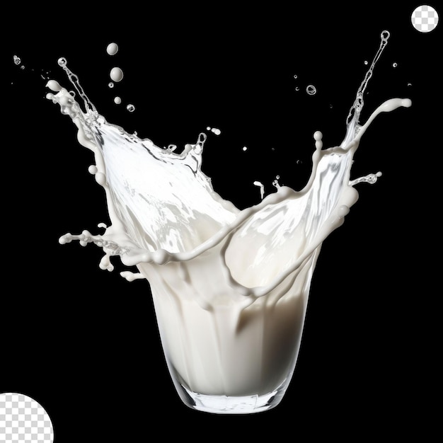 A Glass with splash of milk png transparent