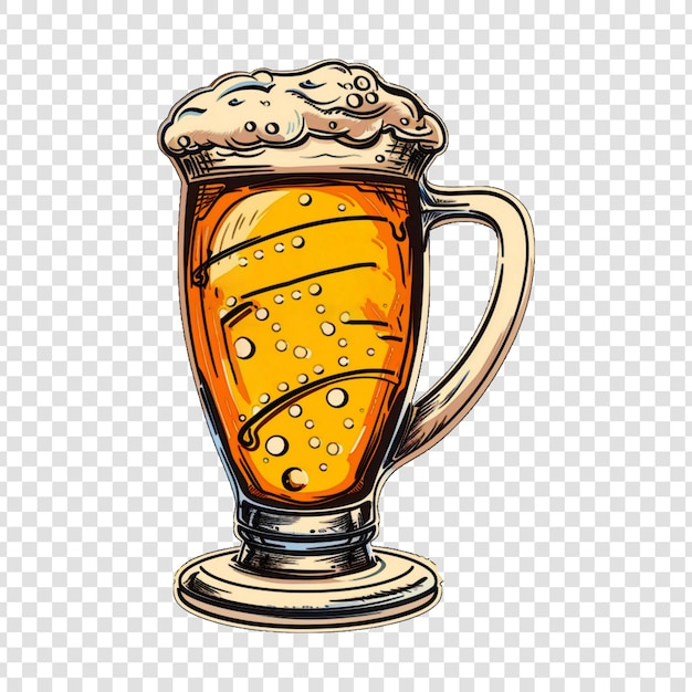 PSD glasses of beertransparent background