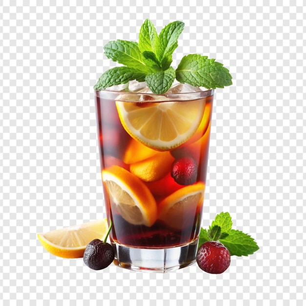 PSD glasses of cola drink isolated on transparent background