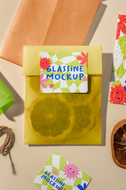 Glassine material bag mock-up design