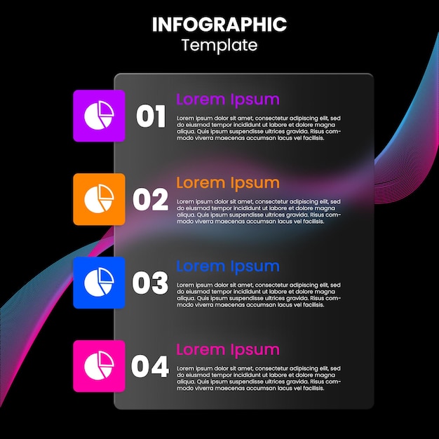 glassmorphism infographic template