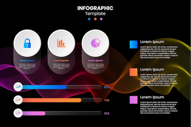 glassmorphism modern infographic design template