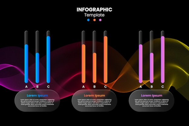 PSD glassmorphism modern infographic design template