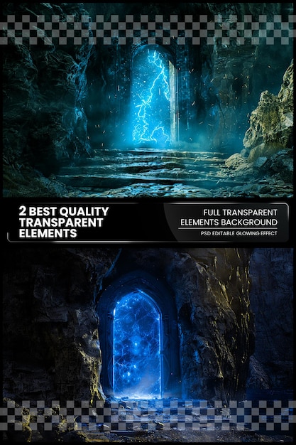 PSD glimmering portals to other realms imagine glimmering on transparent background