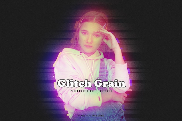 glitch grain photo effect