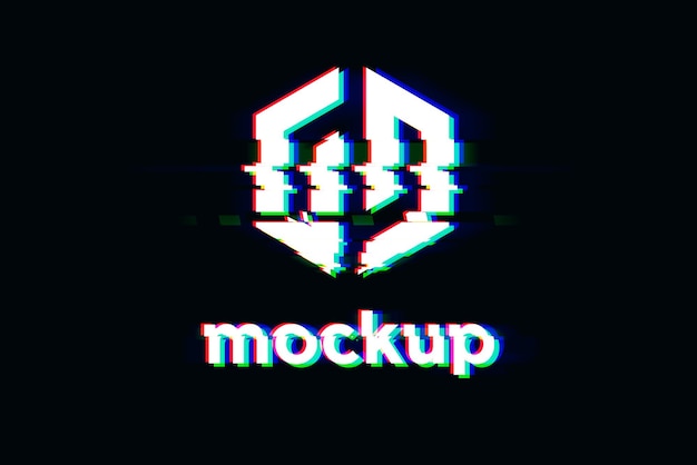 Glitch Logo Mockup Design Template