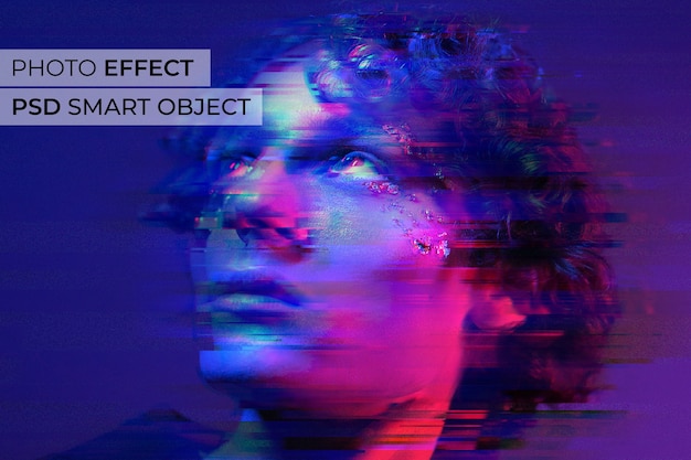 Glitch photo effect design