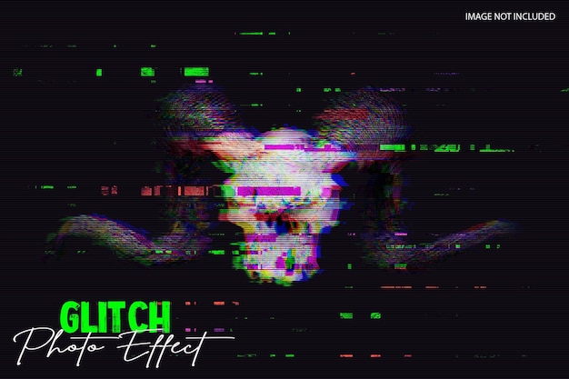 PSD glitch photo effect