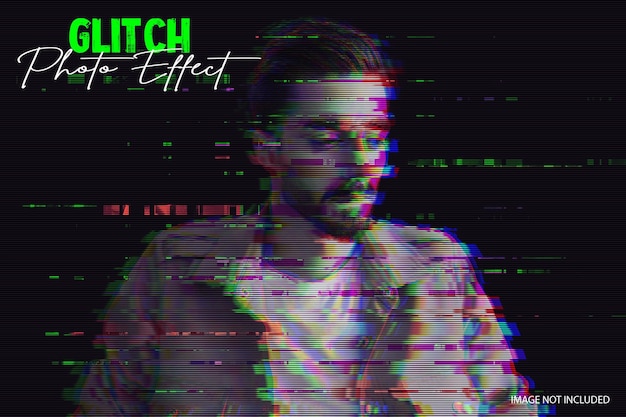 PSD glitch photo effect