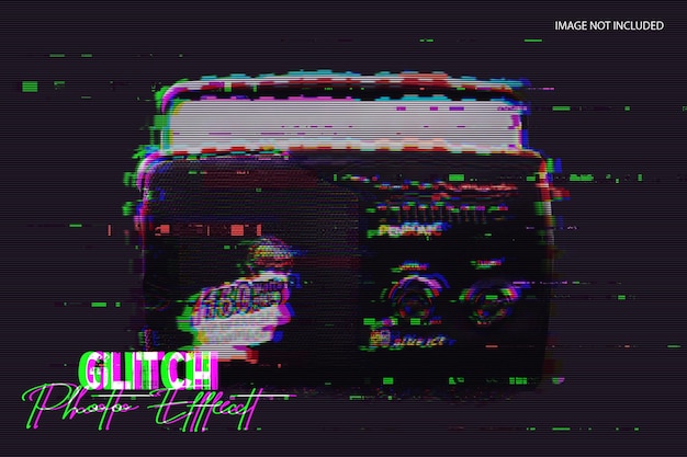 PSD glitch photo effect