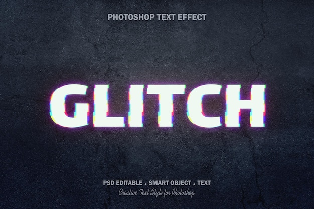 Glitch text effect template design